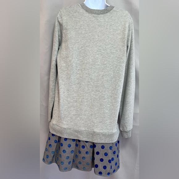 Clu Too Sweater Dress Large Gray Mixed Media Layered Pleated Long Sleeve Women’s - Picture 2 of 9